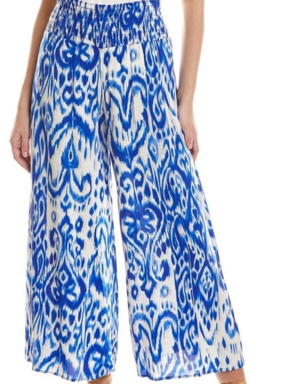 Vince Camuto Wide Leg pants in ikat design Royal Azure Brand New with tags - Picture 2 of 10